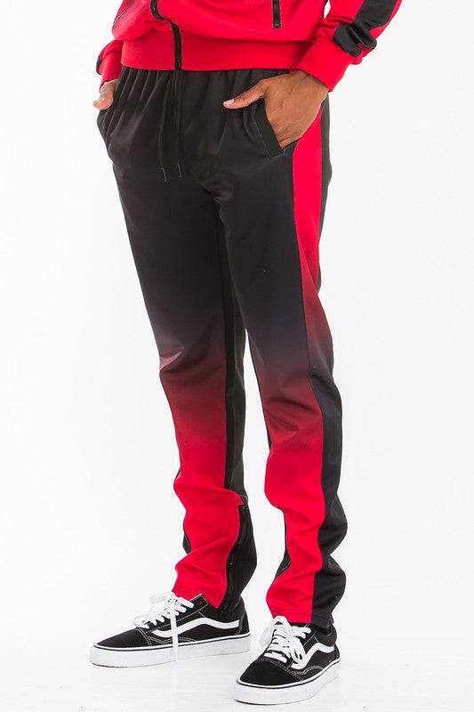 Black Red Full Zip Ombre Track Suit - King Exchange Apparel 