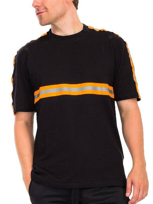 Reflective Strpe Short Sleeve T-Shirt - King Exchange Apparel 