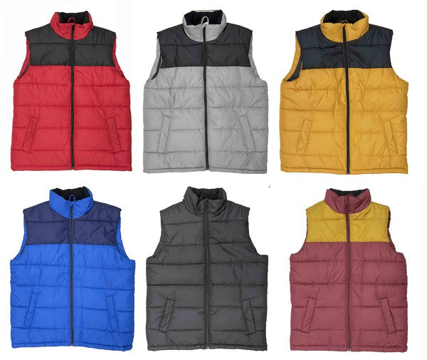 Padded Winter Two Tone Vest - King Exchange Apparel 