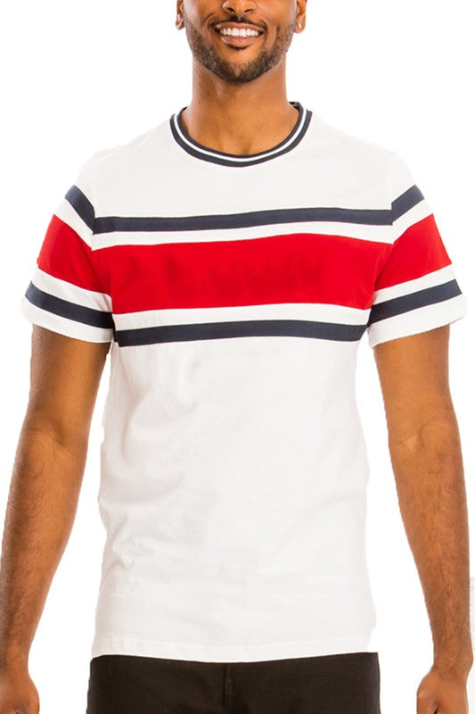 Three Stripe Cotton T-Shirt - King Exchange Apparel 