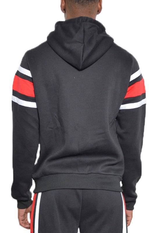 Solid With Three Stripe Pullover Hoodie - King Exchange Apparel 