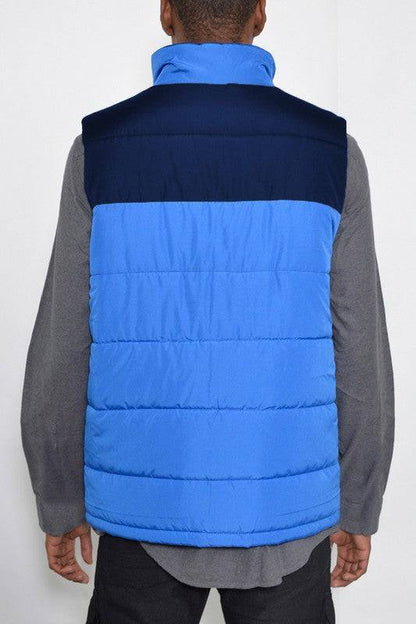 Padded Winter Two Tone Vest - King Exchange Apparel 