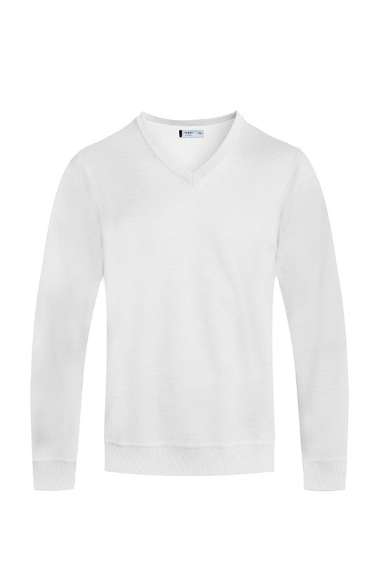 Solid V-Neck Sweater - King Exchange Apparel 