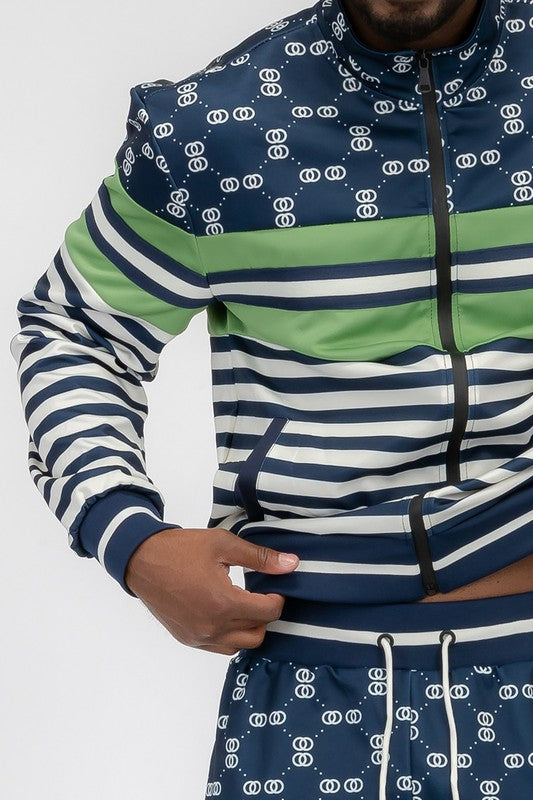 Chain Link Stripe Track Suit - King Exchange Apparel 