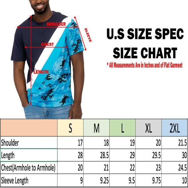 Short Sleeve Camo Color Block T-Shirt - King Exchange Apparel 