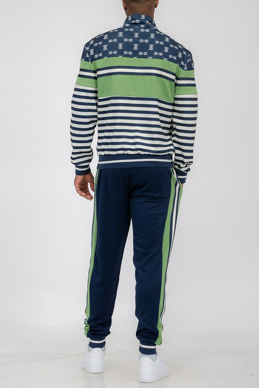 Chain Link Stripe Track Suit - King Exchange Apparel 